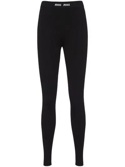 Miu Miu Viscose Pants In Black