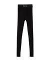 Miu Miu Logo-band Ribbed Leggings In Black