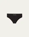 Miu Miu Seamless Ribbed Cotton Briefs In Nero