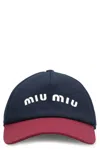 Miu Miu Drill Baseball Cap In Blue