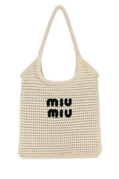 Miu Miu Logo In Beige