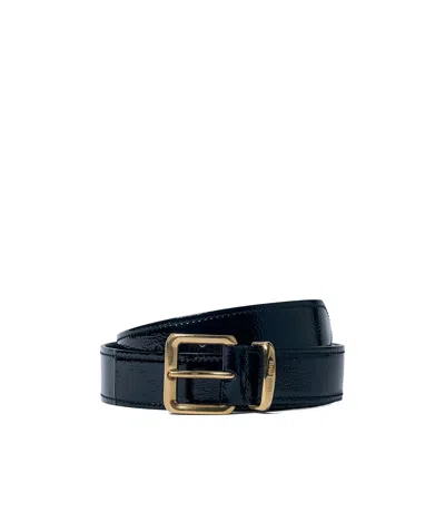 Miu Miu Logo Belt In Black