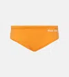 Miu Miu Logo Bikini Bottoms In Yellow