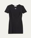 Miu Miu Logo Body-con Jersery Mini Dress In Nero