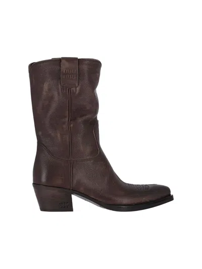 Miu Miu Logo Boots