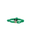Miu Miu Emerald Green Rope Bracelet With Logo Women