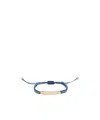 Miu Miu Adjustable Cord Bracelet Gold Tone Accents In Blue
