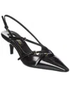 Miu Miu Patent Leather Slingback Pumps With Straps