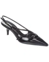 Miu Miu Patent Leather Slingbacks With Buckles Shoes In Black