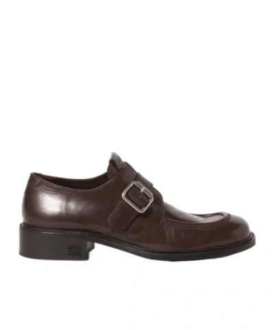 MIU MIU LEATHER SHOES WITH BUCKLE