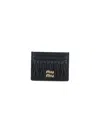 Miu Miu Quilted Black Lamb Leather Compact Wallet In Black