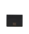 Miu Miu Smooth Leather Card Case In Black