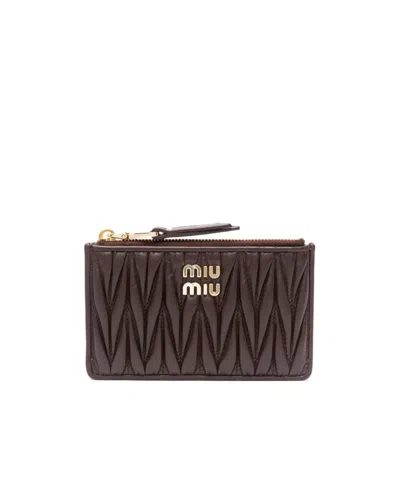 MIU MIU MATELASSÉ NAPPA LEATHER POUCH WALLET