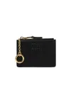Miu Miu Mini Leather Cardholder In Black