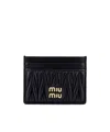 Miu Miu Lamb Leather Cardholder In Black