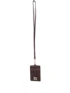 Miu Miu Minuteria Logo Lettering Cardholder With Strap In Brown