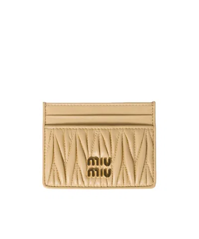 Miu Miu Logo Card Pack In Nude