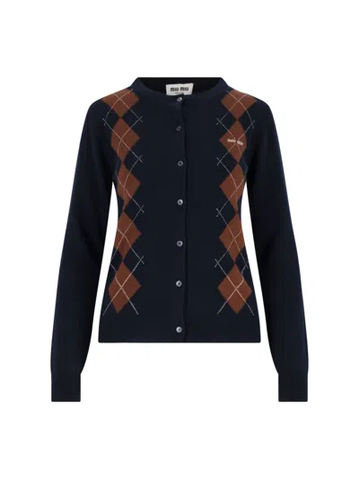 MIU MIU LOGO CASHMERE CARDIGAN