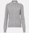 Miu Miu Logo Cashmere Cardigan In Grey