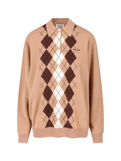 MIU MIU LOGO CASHMERE SWEATER