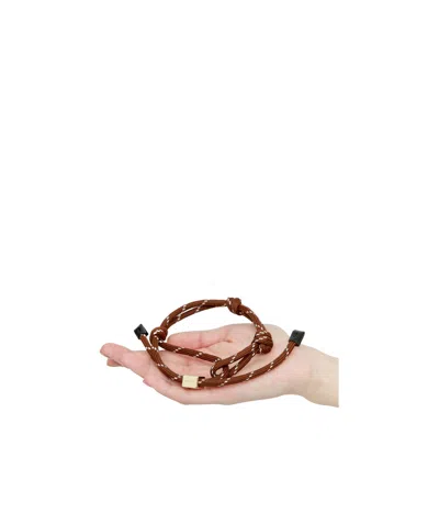 Miu Miu Logo-charm Cord Bracelet In Yellow