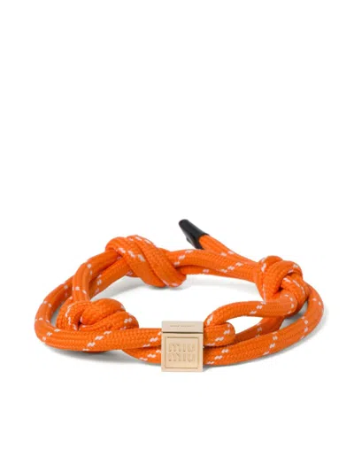 MIU MIU LOGO-CHARM ROPE BRACELET