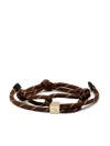 Miu Miu Logo-charm Cord Bracelet In Tabacco