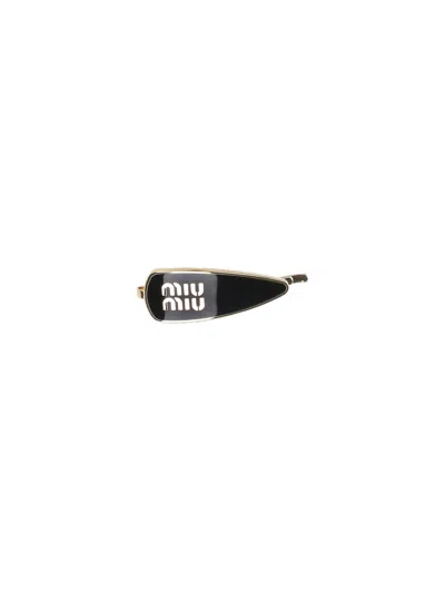 Miu Miu Logo Clip In Black