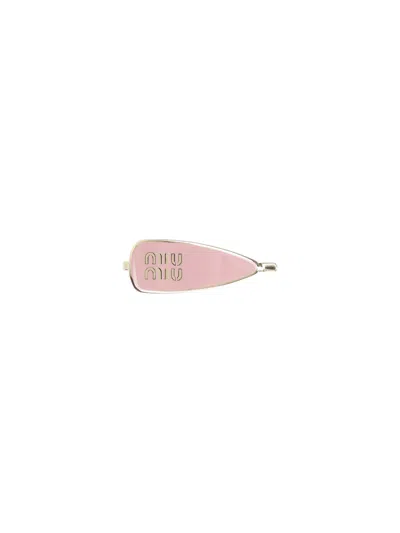 Miu Miu Logo Clip In Blue