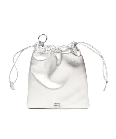 Miu Miu Logo Clutch In White