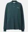 Miu Miu Logo Cotton Piqué Polo Shirt In Green
