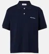 Miu Miu Short Sleeve Cotton Polo Shirt In Blue