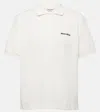 Miu Miu Logo-embroidered Cotton Polo Shirt In White