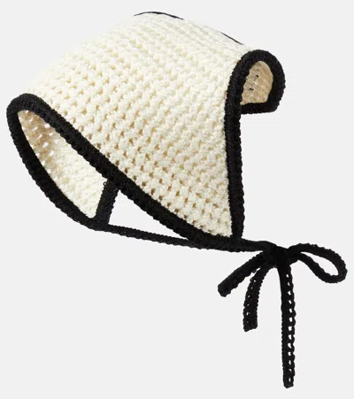 Miu Miu Logo Crochet Cotton Headband In Pattern
