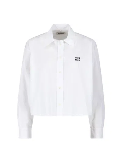 MIU MIU LOGO CROP SHIRT