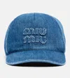 Miu Miu Logo Denim Baseball Cap