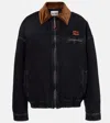 Miu Miu Shearling-trimmed Denim Jacket In Blue