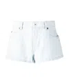 Miu Miu Logo Denim Shorts In White