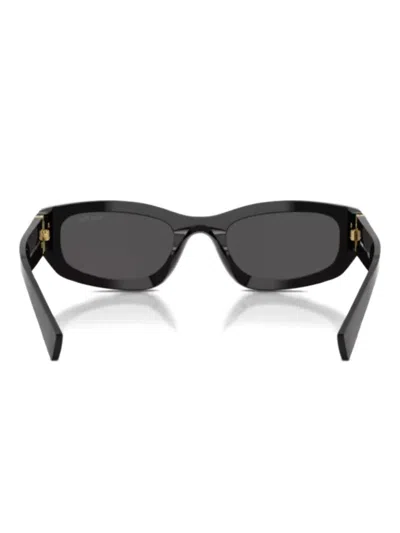 Miu Miu Logo-detail Geometric-frame Sunglasses In Black