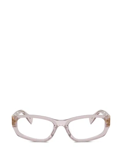 Miu Miu Logo-detail Glasses In Pink