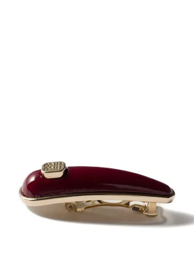Miu Miu Logo-detail Hair Clip In Red