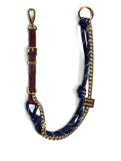 Miu Miu Logo-detail Keyring In Multi