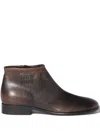 Miu Miu Logo-detail Leather Boots In Brown