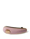 Miu Miu Logo-detail Leather Hair Clip In Purple