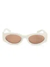 Miu Miu Glimpse Oval Sunglasses In White