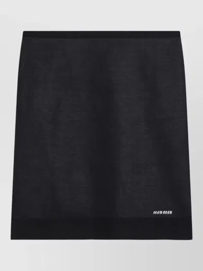 Miu Miu Logo Detail Shorts Elastic Waistband In Brown