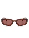Miu Miu Logo-detail Sunglasses In Burgundy