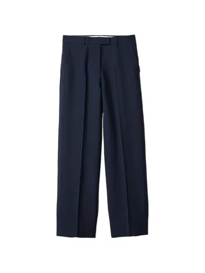 Miu Miu Logo Detail Trousers In Blue