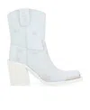 Miu Miu White Leather Ankle Boots In White