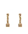 Miu Miu Logo-detailed Drop Earrings In Yellow